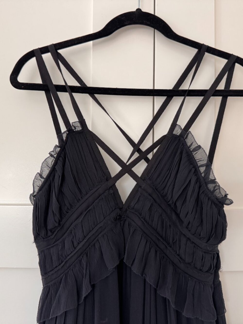 NWT Ulla Johnson Agathe Black Silk V-Neck Gown Size 4 $1195 - Picture 7 of 16